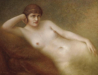 A young girl in contemplation - Eugène Loup — artwork view