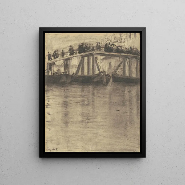 Venetian Bridge - Eugène Vail — framed artwork on a wall