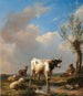Livestock grazing in a vast landscape - Eugène Verboeckhoven — artwork view
