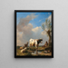 Livestock grazing in a vast landscape - Eugène Verboeckhoven — framed artwork on a wall