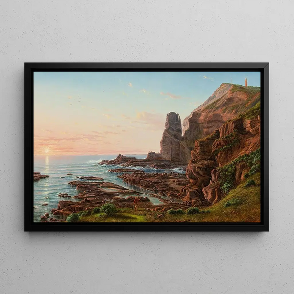 Rocky of Château Cap Schanck - Eugène von Guérard — framed artwork on a wall