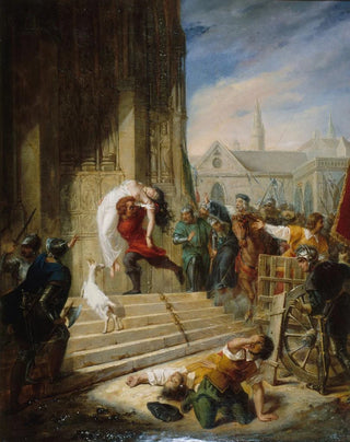 Quasimodo saving Esmeralda from her executioners - Eugénie Henry — artwork view