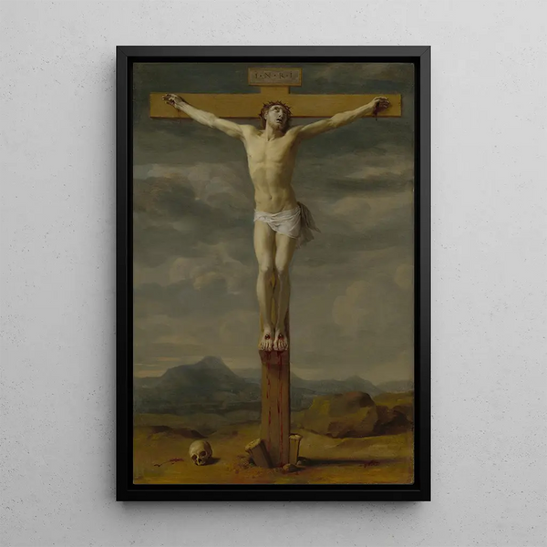 Crucifixion Painting - Eustache Le Sueur — framed artwork on a wall