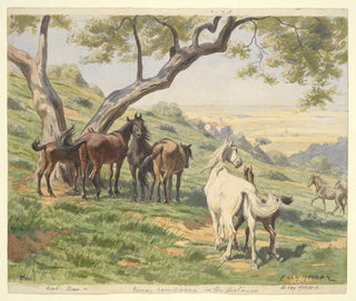 Horses in a field at Tivoli - Évart Louis van Muyden — artwork view