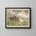 Horses in a field at Tivoli - Évart Louis van Muyden — framed artwork on a wall