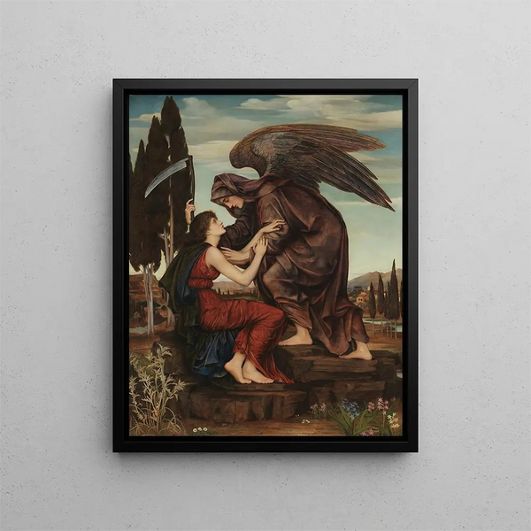 Angel of Death - Evelyn De Morgan — framed artwork on a wall