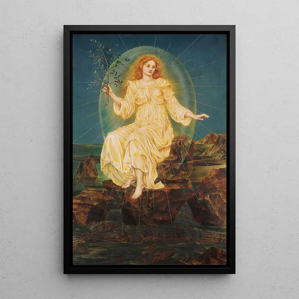 Light in the Darkness - Evelyn De Morgan — framed artwork on a wall