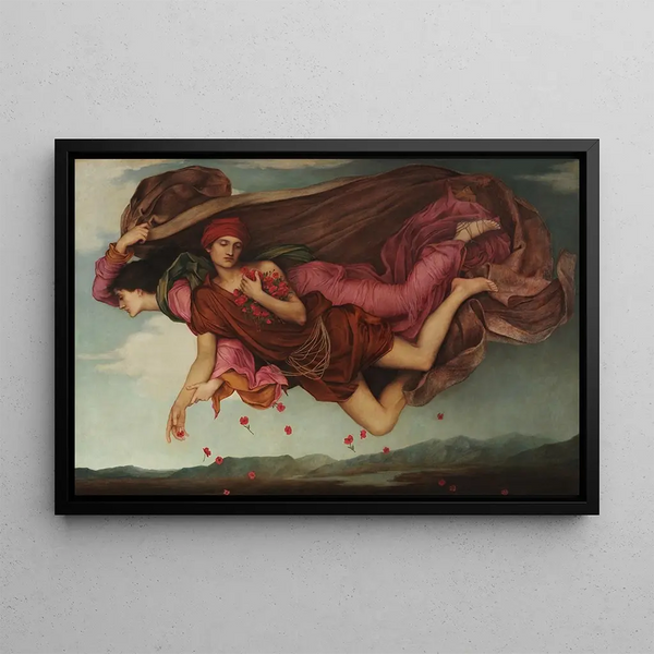 Night and Sleep - Evelyn De Morgan — framed artwork on a wall