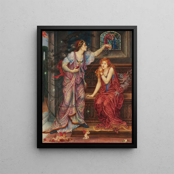 La Reine Éléonore, la belle Rosamund - Evelyn de Morgan — framed artwork on a wall