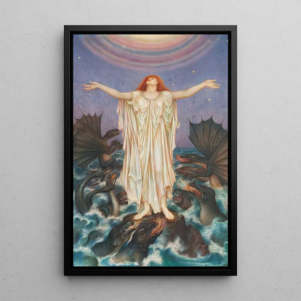 SOS Painting - Evelyn De Morgan — framed artwork on a wall
