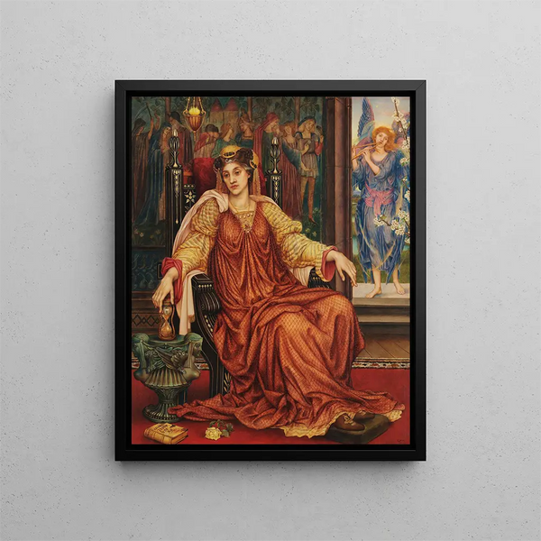The Hourglass - Evelyn De Morgan — framed artwork on a wall