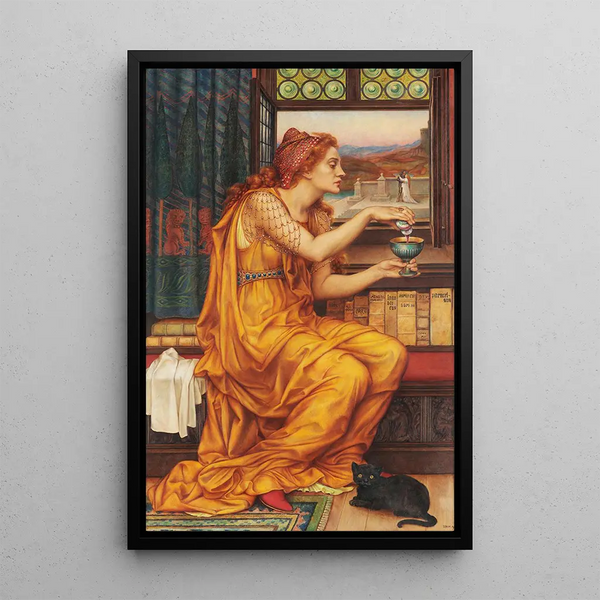 La Potion d'amour - Evelyn De Morgan — framed artwork on a wall