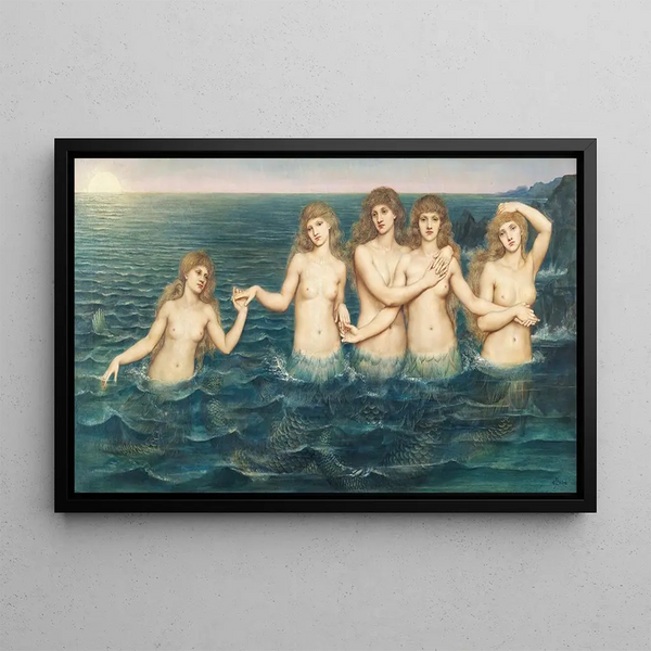 The Sirens - Evelyn De Morgan — framed artwork on a wall