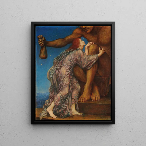 The Cult of Mammon - Evelyn De Morgan — framed artwork on a wall