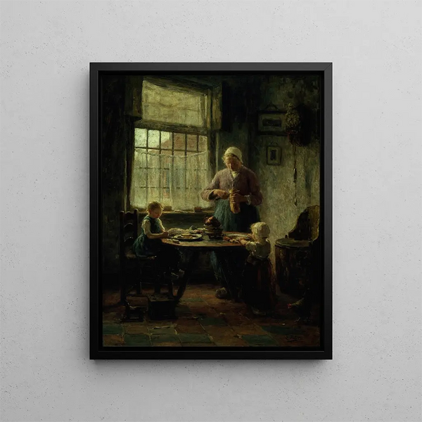 A Family Meal - Evert Pieters — framed artwork on a wall