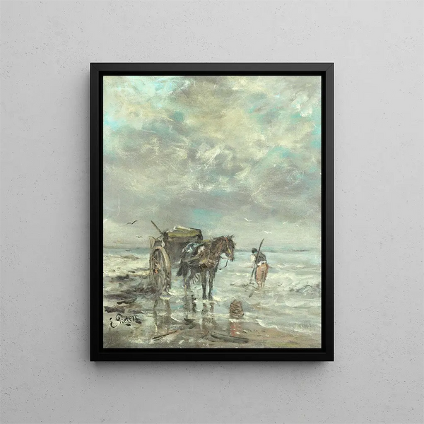 La Collecte d'algues - Evert Pieters — framed artwork on a wall