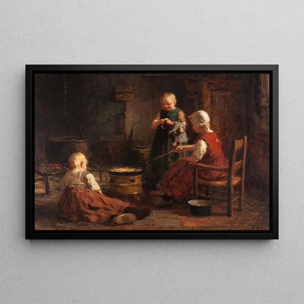 Waiting for Dinner - Evert Pieters — framed artwork on a wall