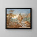 Mountain landscape painting with a hunt in the foreground - F.C. van Bracht — framed artwork on a wall