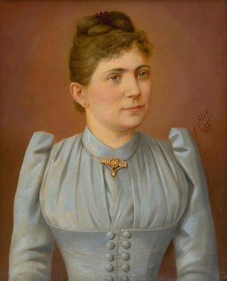 Portrait of a woman in a pale dress - F. J. Dyck — artwork view