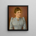 Portrait of a woman in a pale dress - F. J. Dyck — framed artwork on a wall
