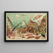 Marine Life Painting - F E Wright — framed artwork on a wall