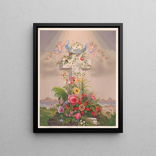 Faith, Hope and Charity - F. Gleason — framed artwork on a wall