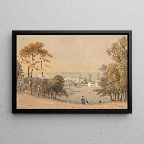 Greenwich London distant - F Norice — framed artwork on a wall