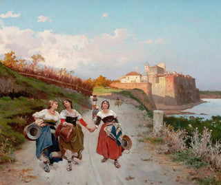 Women on a country road - Fabio Cipolla — artwork view
