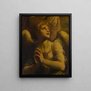 an angel in adoration - Fabrizio Santafede — framed artwork on a wall