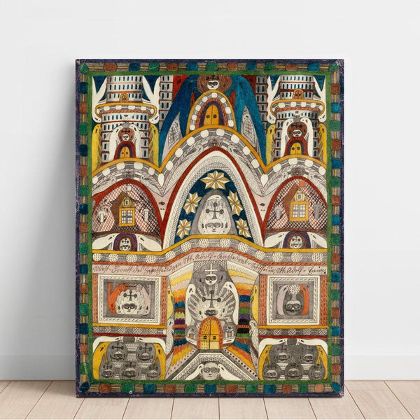 West facade painting of the ship of the Saint-Adolf Cathedral of the Ten Saints in Saint-Adolf Heim - Adolf Wölfli