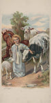 Child with lamb, horse and cows - Fair Pub House — artwork view