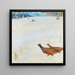 Pheasants in a Winter Landscape - Hugo Baar — framed artwork on a wall