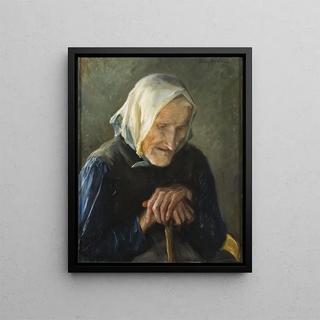 The old blind woman - Fanny Brate — framed artwork on a wall
