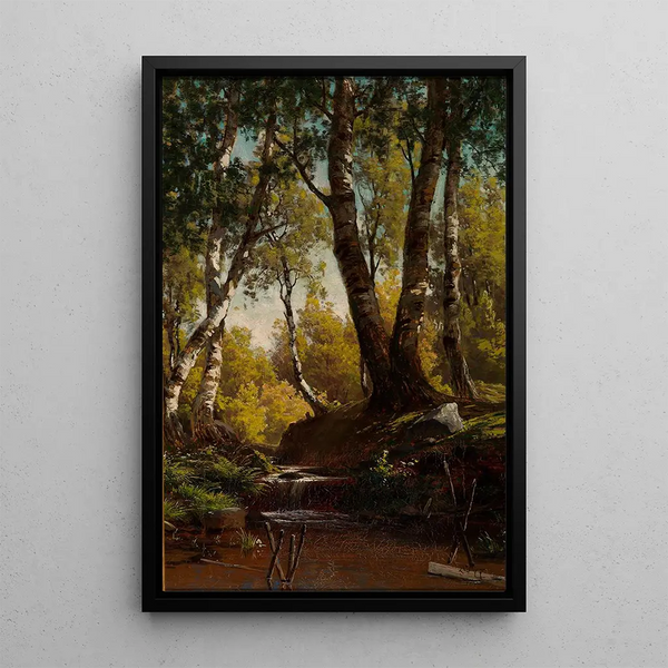 Stream forest - Fanny Churberg — framed artwork on a wall