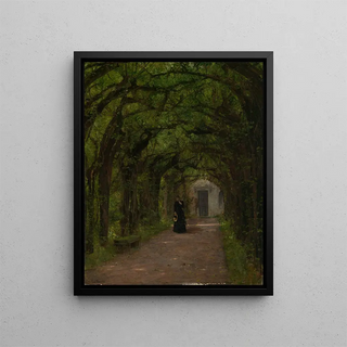 Promenade des feuilles - Fanny Edle von Geiger-Weishaupt — framed artwork on a wall