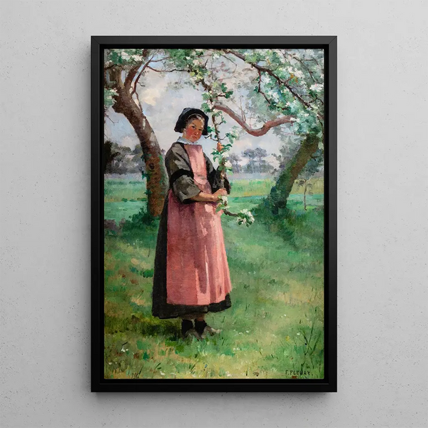 Under the Cherry Blossoms - Fanny Fleury — framed artwork on a wall