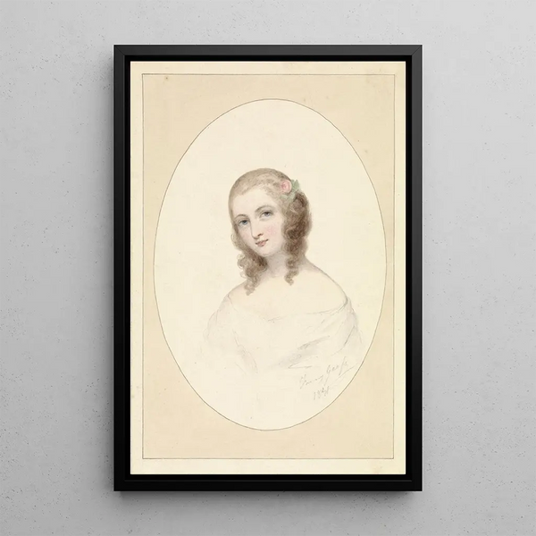 Self-portrait by Fanny Geefs-Corr - Fanny Geefs-Corr — framed artwork on a wall