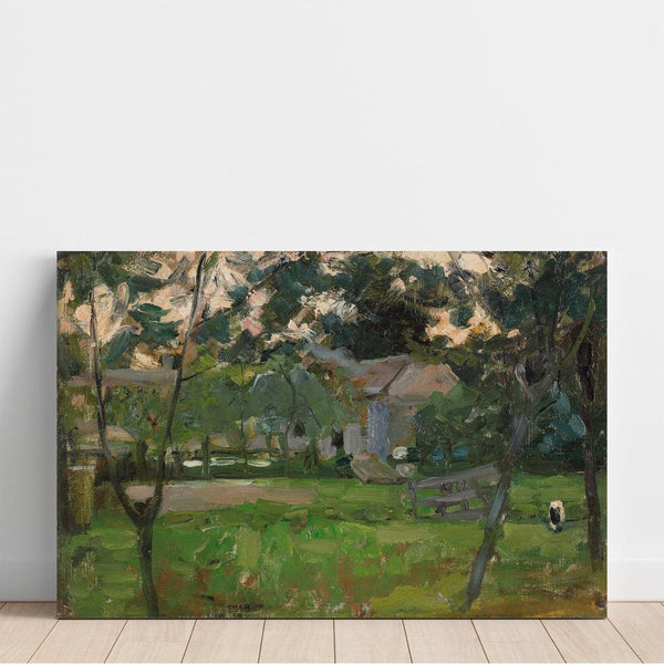 Reproduction of the painting Farmyard in Het Gooi Flanked by Saplings - Piet Mondrian