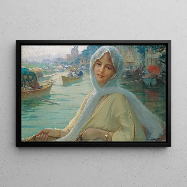Entertainment at Göksu - Fausto Zonaro — framed artwork on a wall