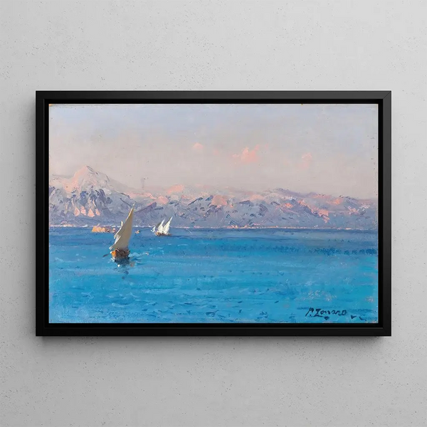 La côte égéenne - Fausto Zonaro — framed artwork on a wall