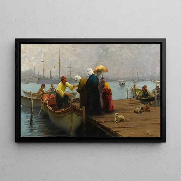 The Boat - Fausto Zonaro — framed artwork on a wall