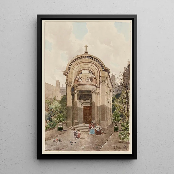the Chapel of the Old College of the Lombards, 15 rue des Carmes, 5th arrondissement - Fédor Hoffbauer — framed artwork on a wall