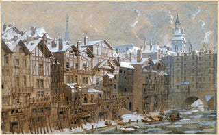 Fdor Hoffbauer - La Cit et le pont aux Change en hiver 1650.webp
