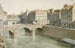 Le Petit-Pont and the Petit-Pont square in 1830 - Fédor Hoffbauer — artwork view