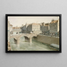 Le Petit-Pont and the Petit-Pont square in 1830 - Fédor Hoffbauer — framed artwork on a wall