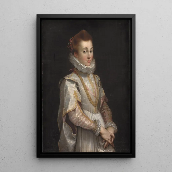Portrait Painting of a Young Woman - Federico Barocci — framed artwork on a wall