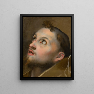 Study for the head of Saint Francis - Federico Barocci — framed artwork on a wall