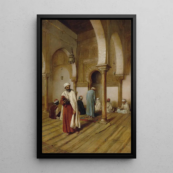 En prière dans la mosquée Tunisie - Federico Bartolini — framed artwork on a wall