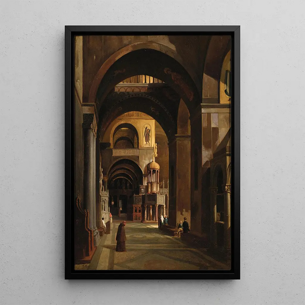 Venice view from inside Saint Mark's Basilica - Federico Moja — framed artwork on a wall