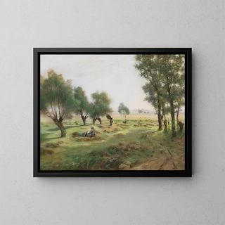 The hay harvest - Federico Rossano — framed artwork on a wall